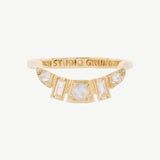 Sunny Ring - Rainbow Moonstone & Topaz/Gold