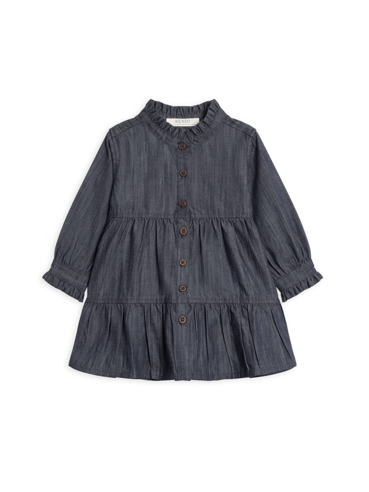 Tula Chambray Ruffle Shirt Dress