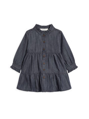 Tula Chambray Ruffle Shirt Dress