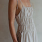 Woven Linen Strap Shoulder Maxi Dress - Linen