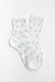 Floral Cotton Crew Socks