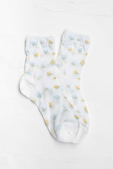Floral Cotton Crew Socks