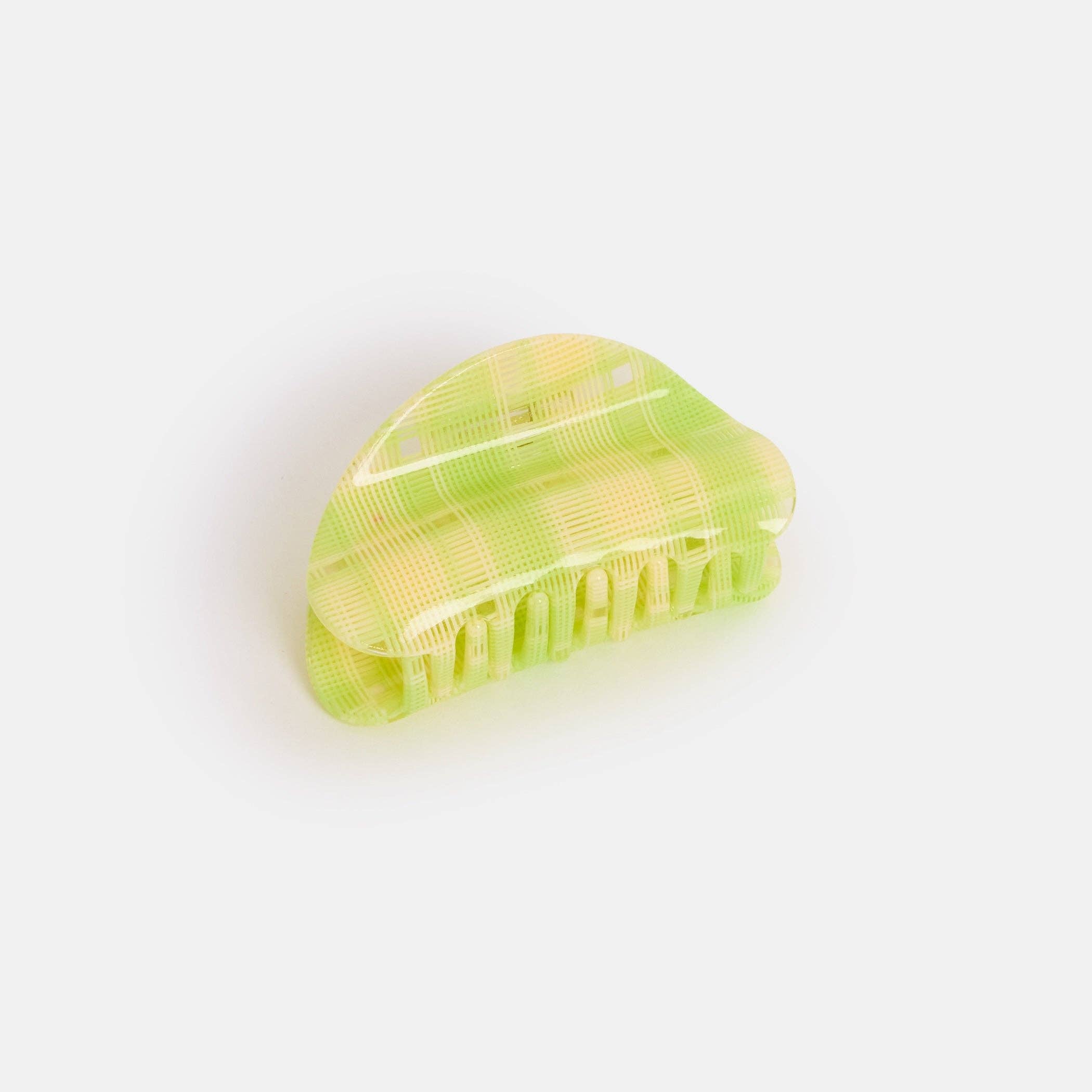 Juno Claw - Lime + Cream Plaid