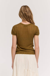 Thin Pointelle Knit Tee