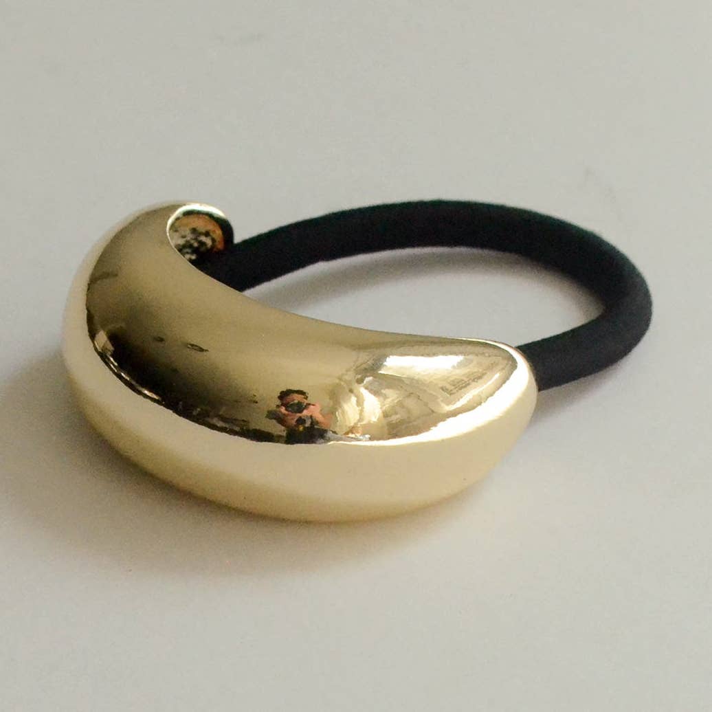 Narrow Crescent Metal Cuff Hair Tie