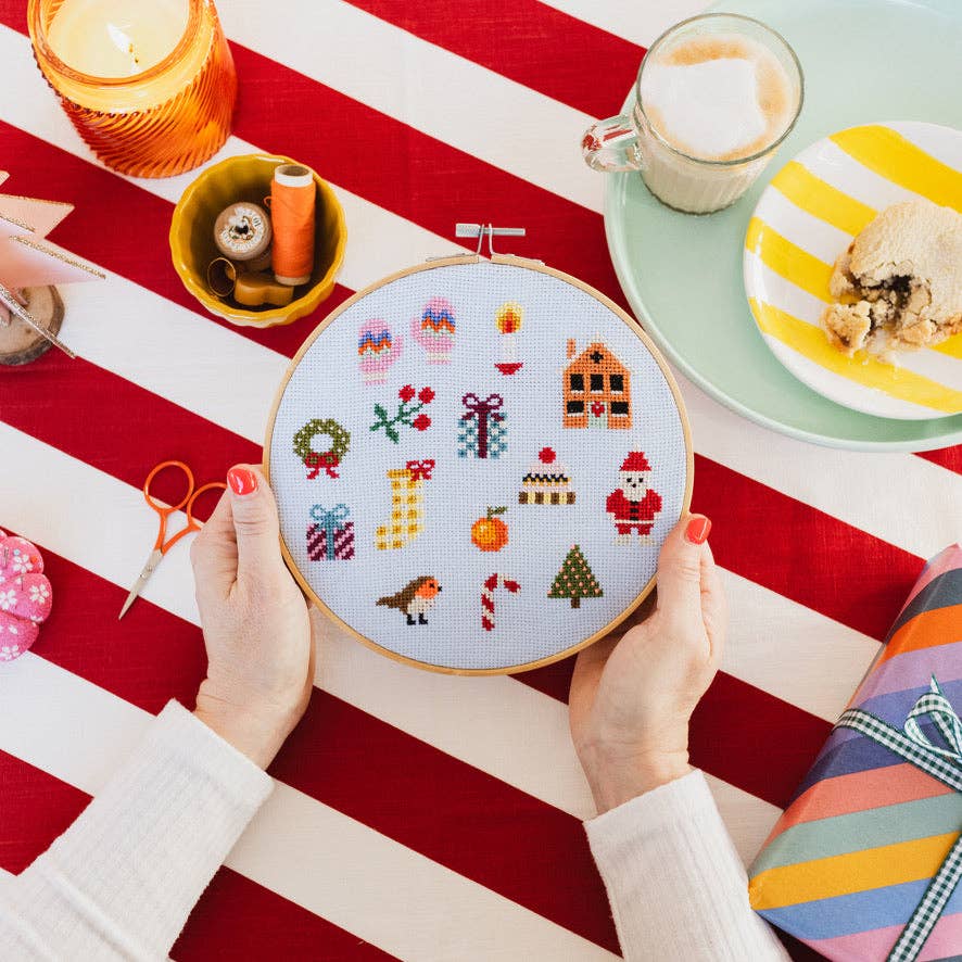 Colourful Beginner Christmas Cross Stitch Kit