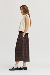 Plaid Smocked Skirt