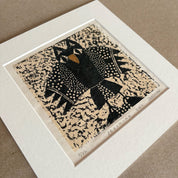 Perching Owl Handmade Print