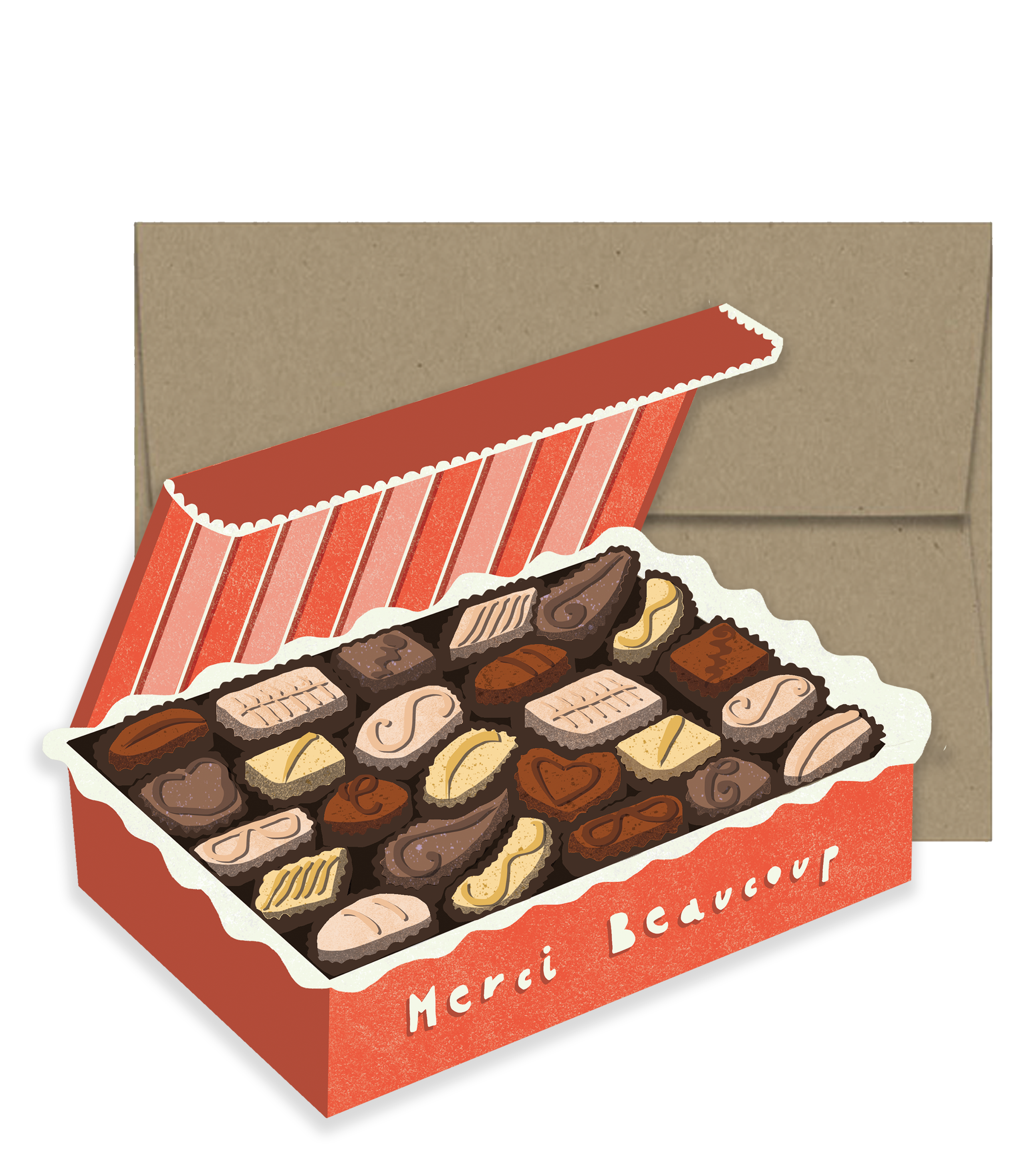 Merci Chocolate Box Die Cut Card