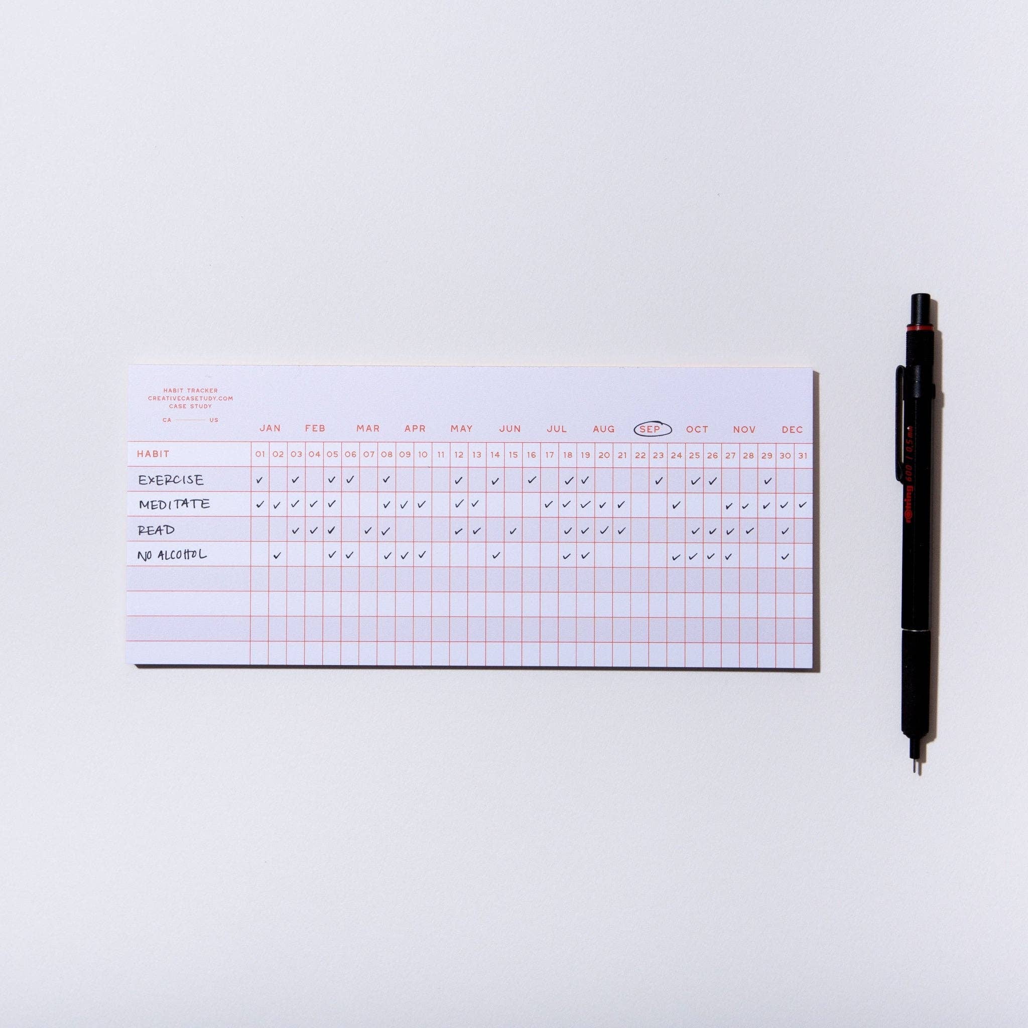 Habit Tracker Notepad – Daily & Monthly Grid Habit Tracker