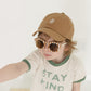 Kids Striped Sunglasses - Brown + Ivory