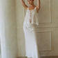 Woven Linen Front Ribbon Tie Detailed Top - White
