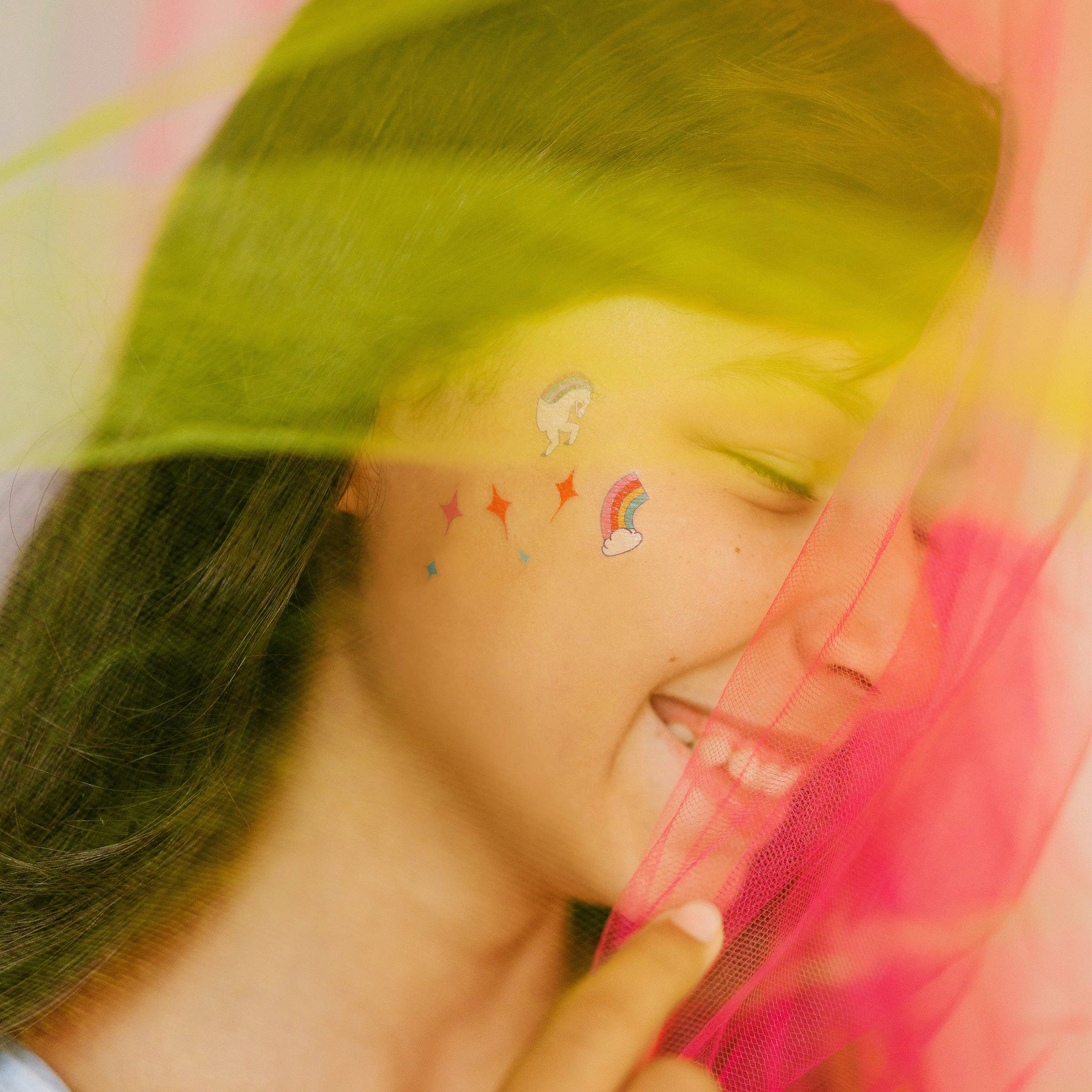 Rainbow Unicorns Tattoo Sheet