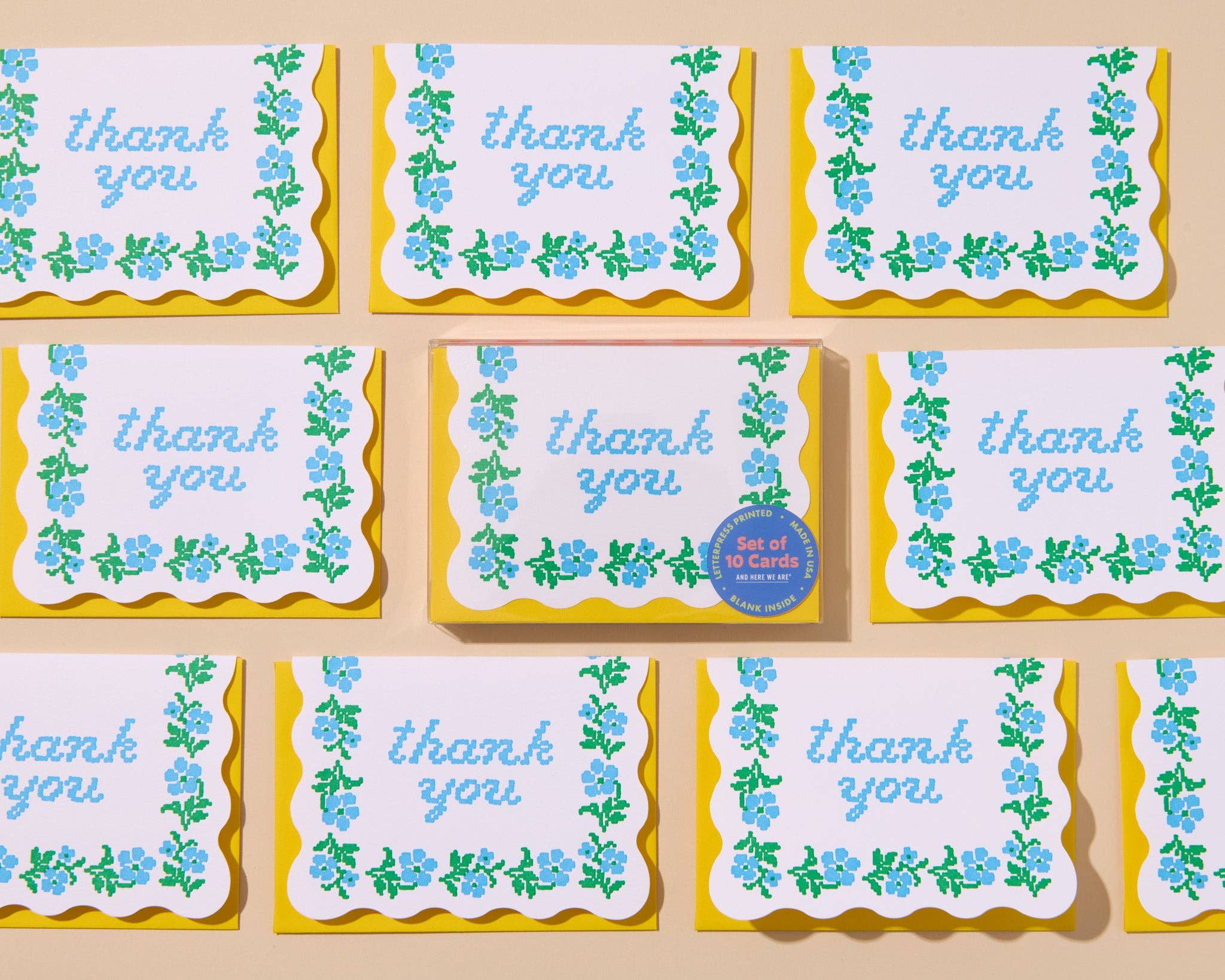 Letterpress Thank You Notecards - Boxed Set