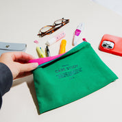 Washed Cotton Zipper Pouch