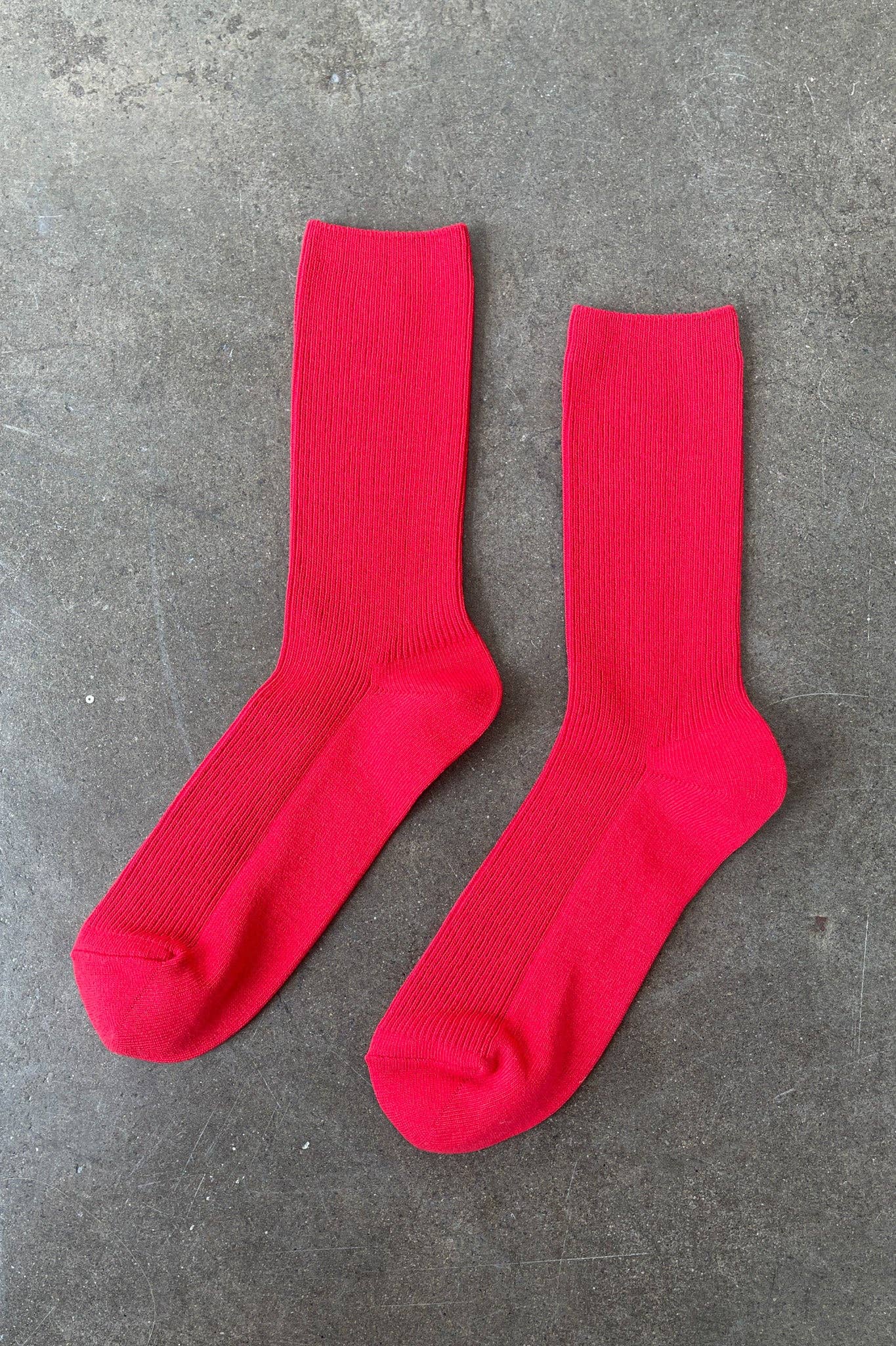 Red Crisp Step Socks