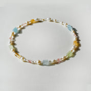 Raw Stone Pearl Necklace