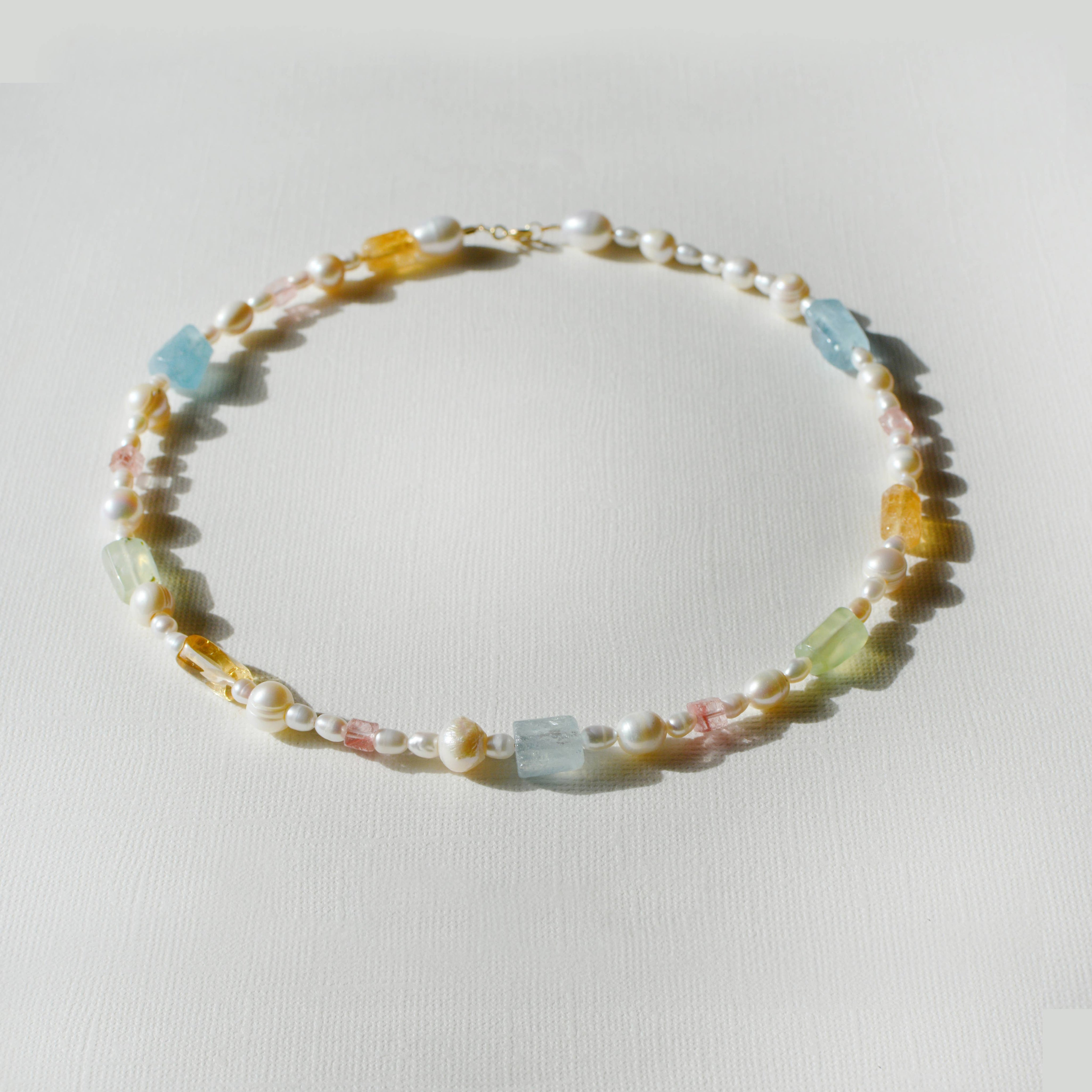 Raw Stone Pearl Necklace