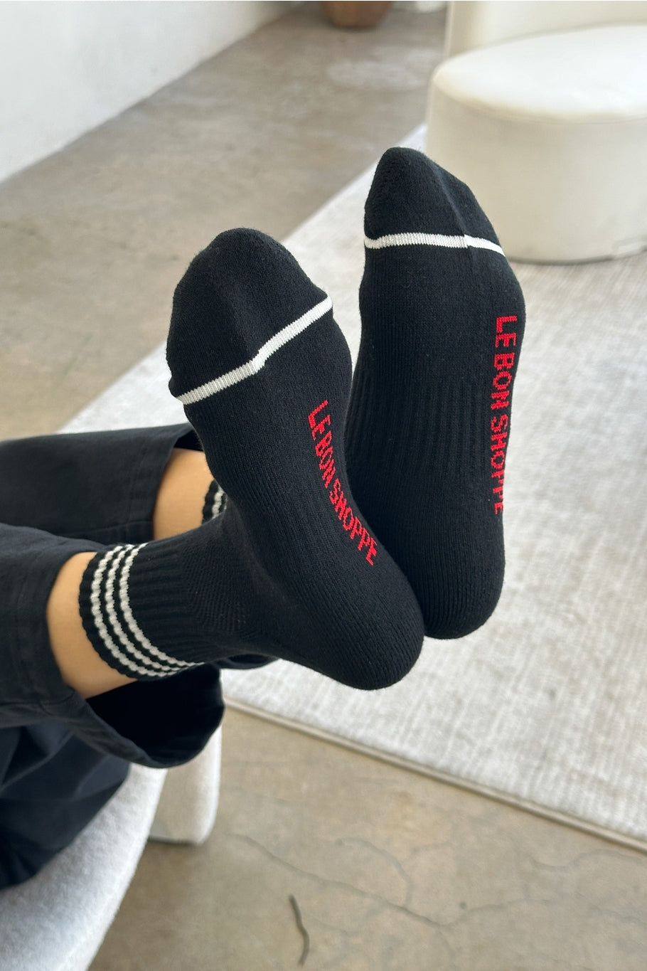 Black + White Girlfriend Socks