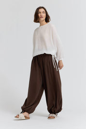 Pleated Waist Balloon Pants