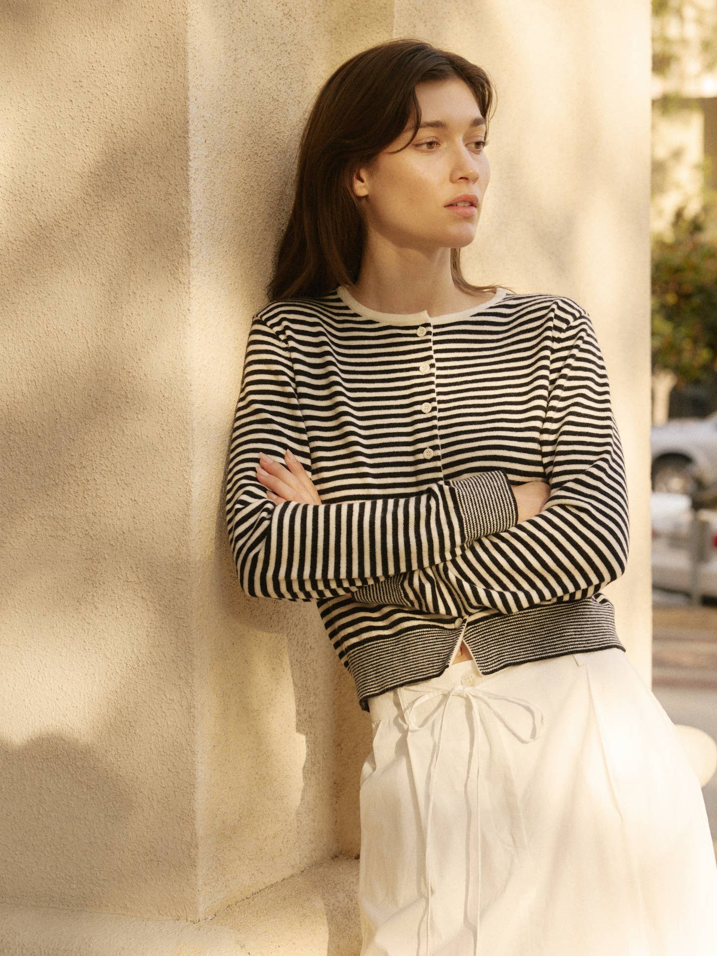 The Montana Cardigan - Black/White