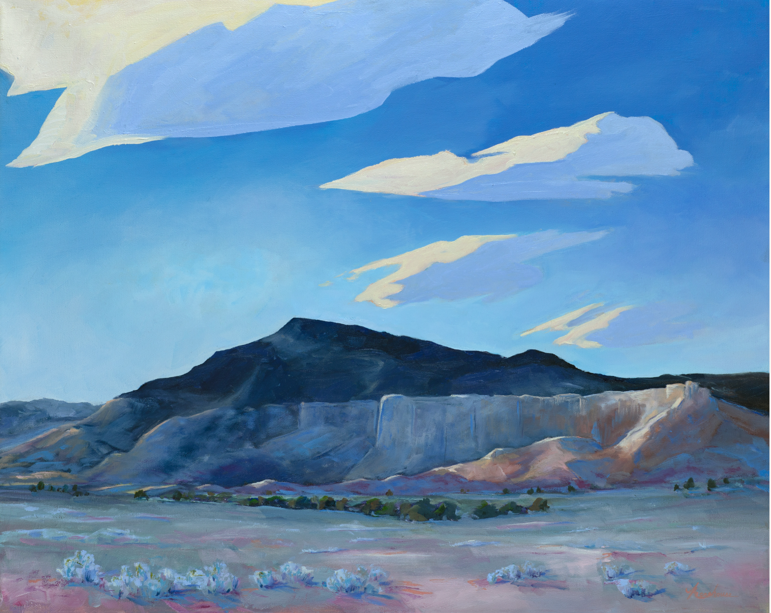 Light and Shadow Desert Cliff Art Print