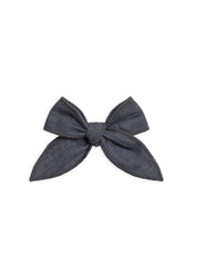 Chambray Bow Hair Clip