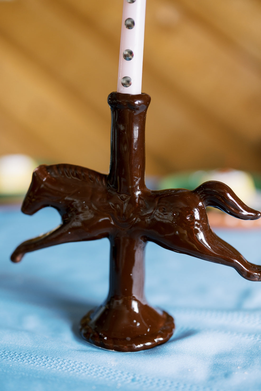 Dala Horse Ceramic Candlestick Holder