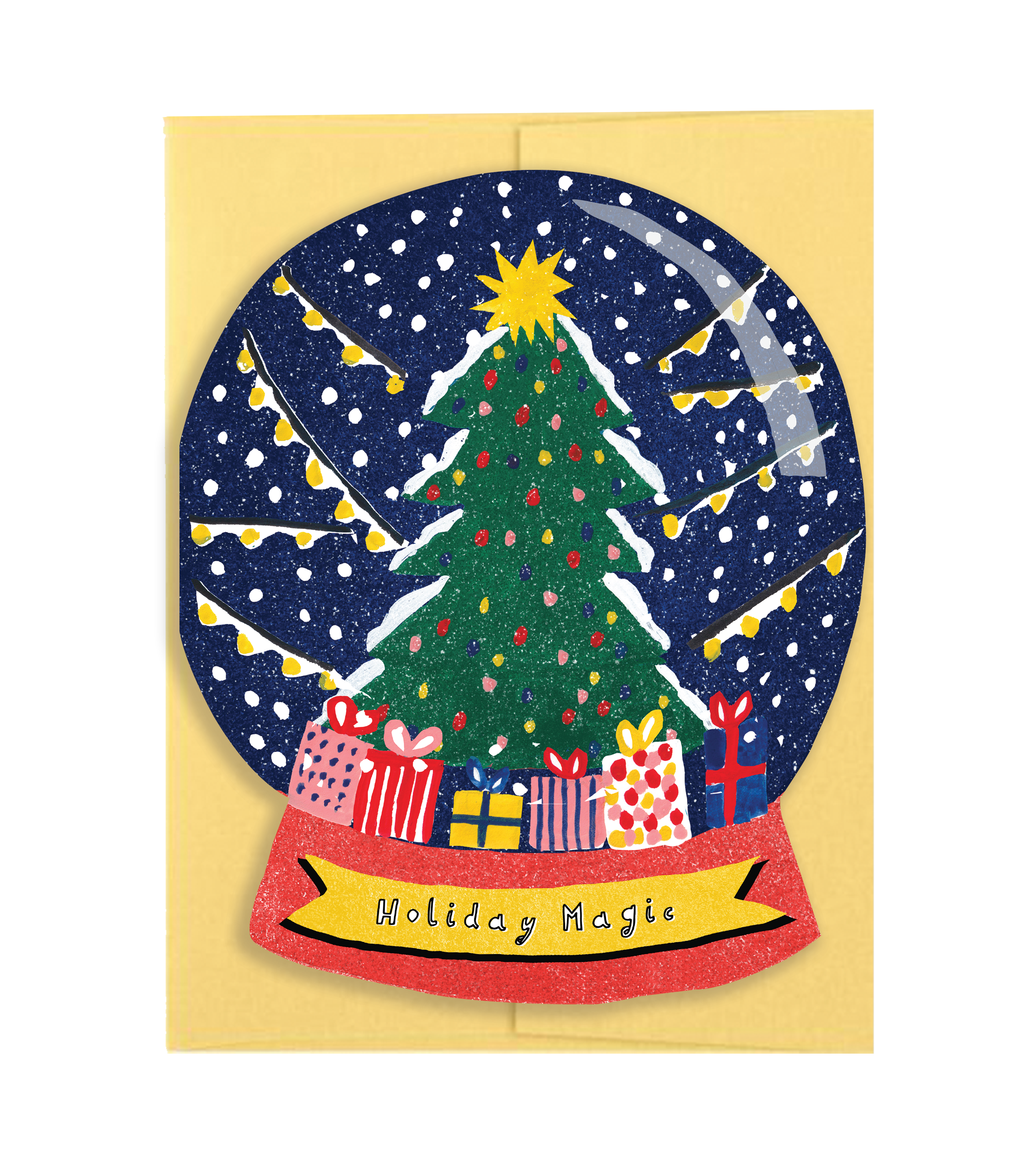 Holiday Magic Snow Globe Die Cut Card