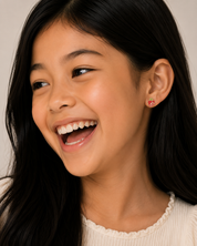Strawberry Enamel Flat Back Kids Earrings