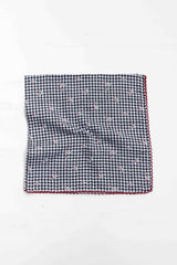 Gingham Floral Cotton Blend Scarf