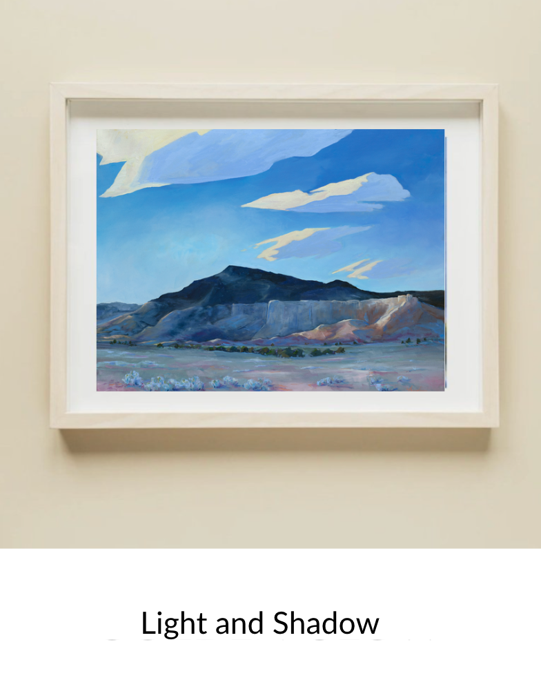 Light and Shadow Desert Cliff Art Print