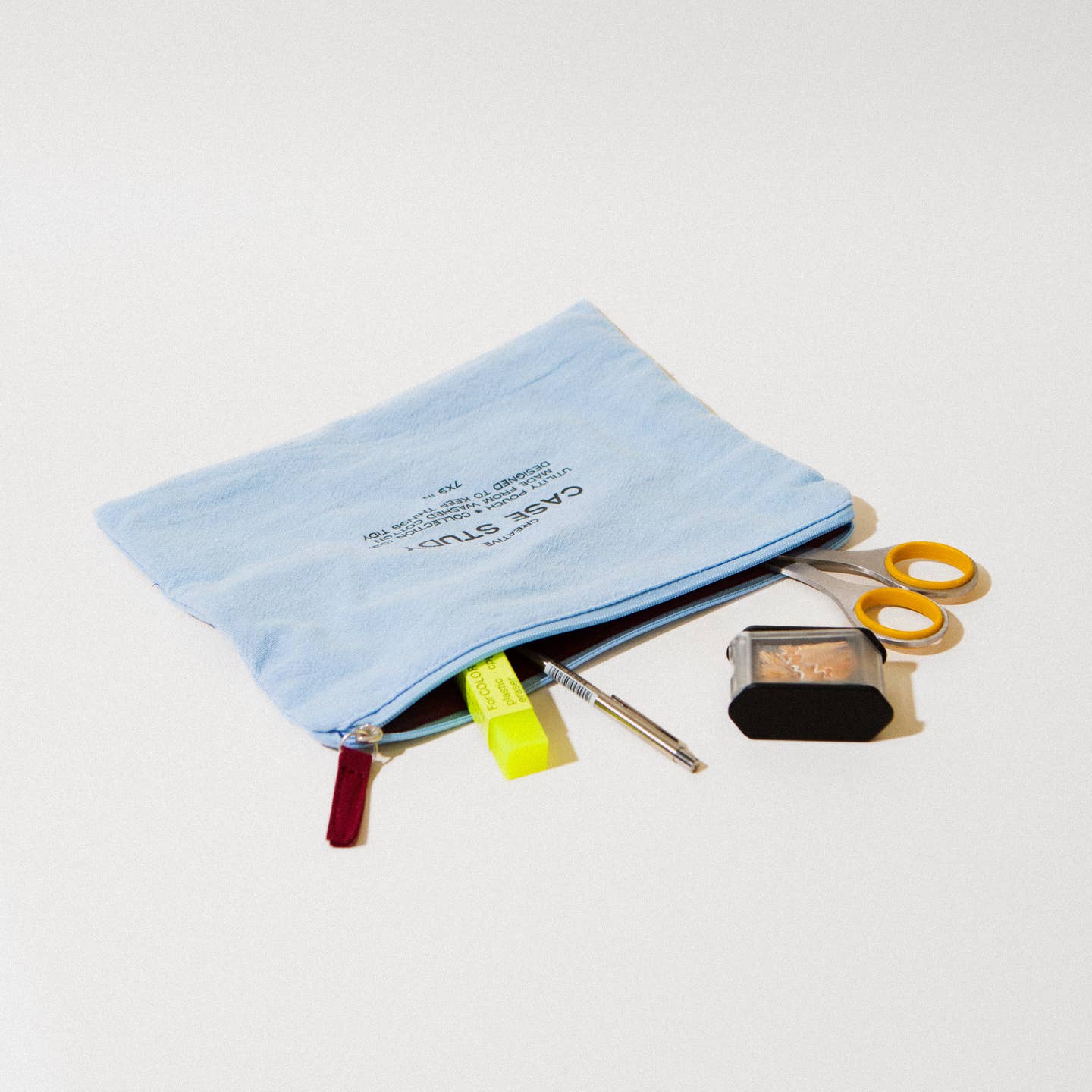 Washed Cotton Zipper Pouch