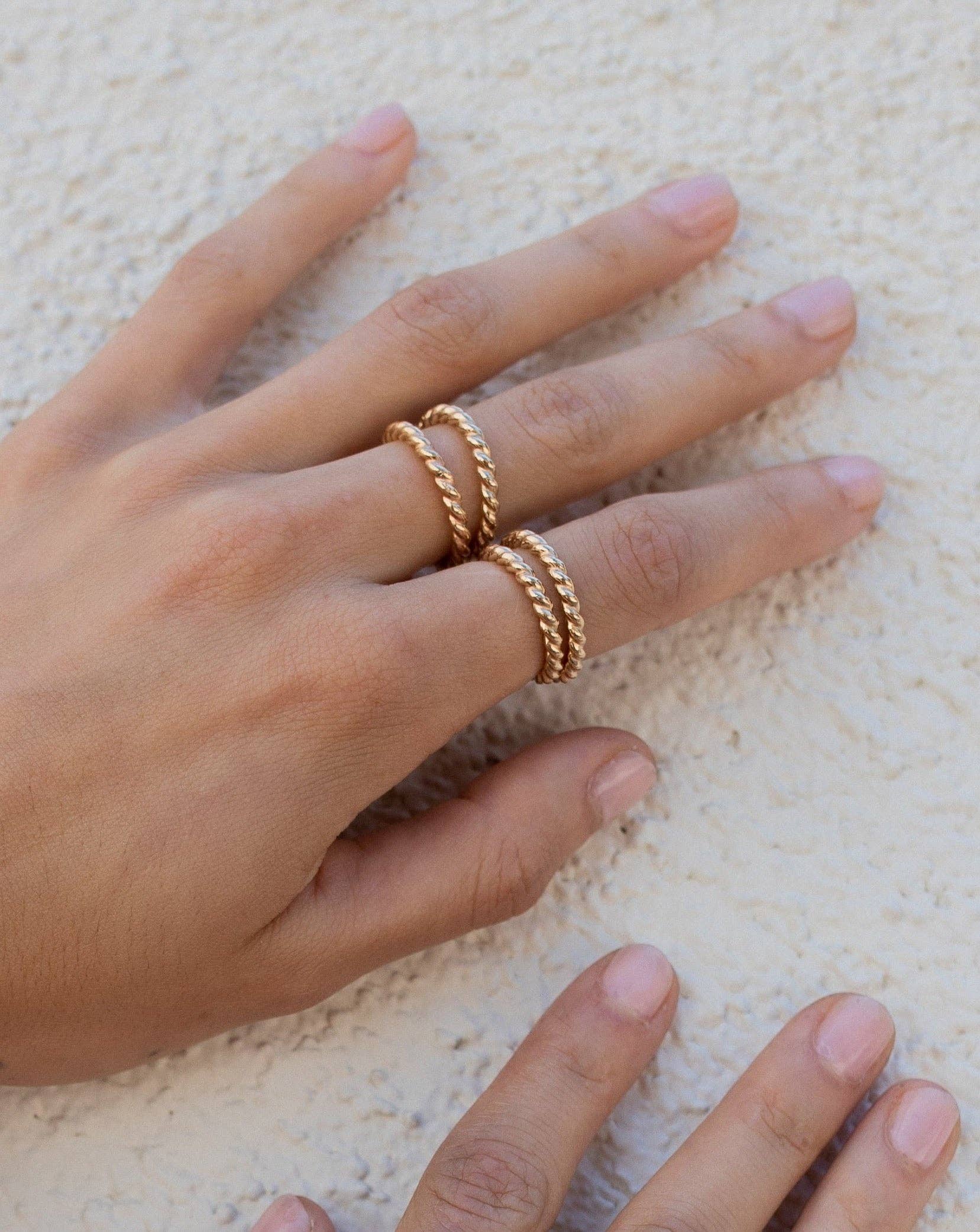 Bold Rope Ring - Gold Filled