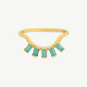Eyelash Baguette Ring - Turquoise/Gold
