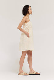 Embroidered Spaghetti Mini Dress