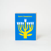 Hanukkah Flower Menorah Card