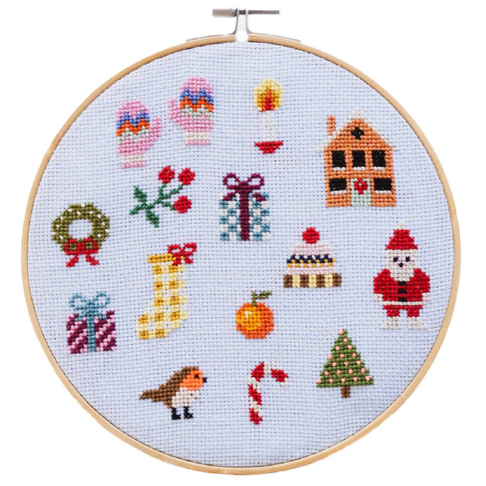 Colourful Beginner Christmas Cross Stitch Kit