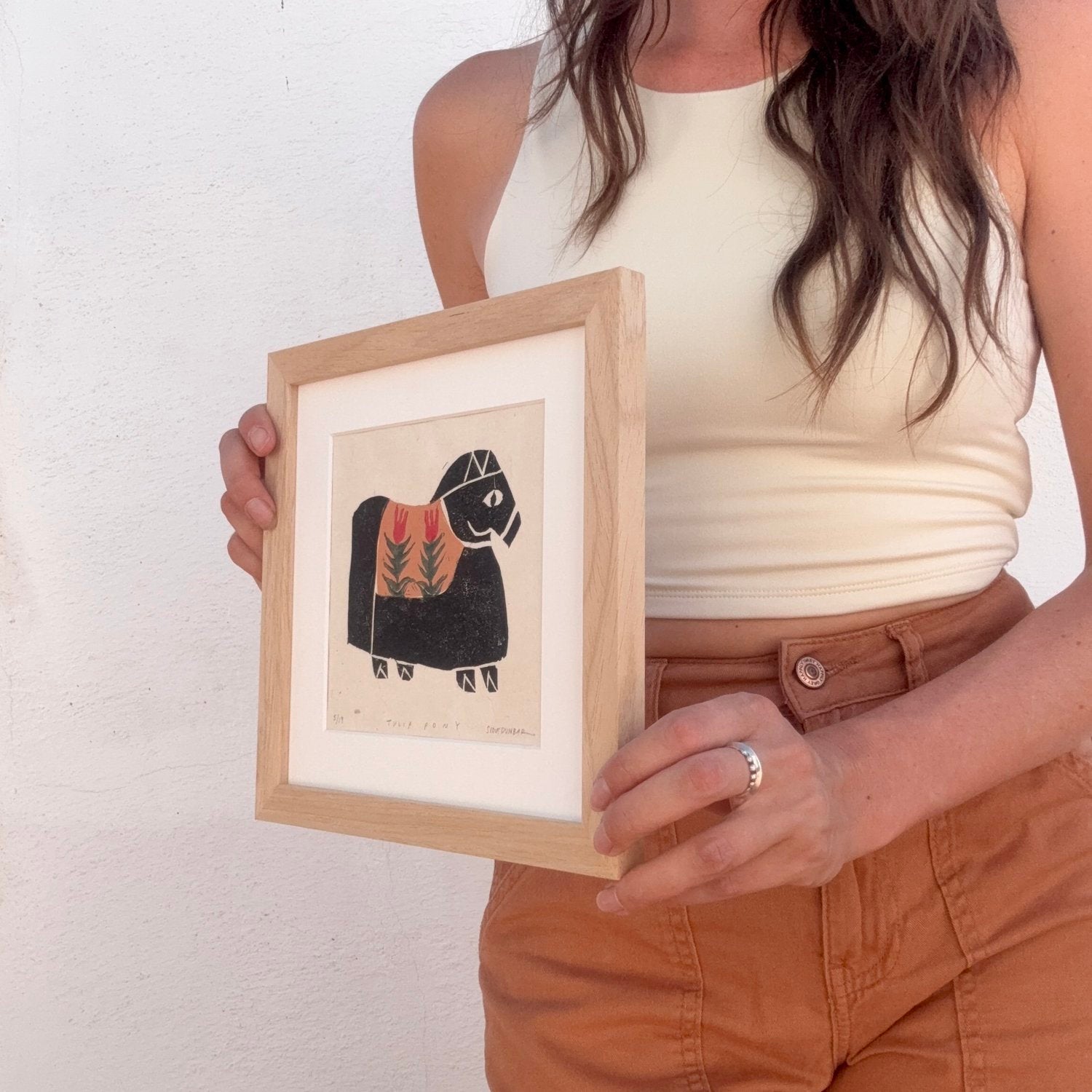 Tulip Pony Handmade Print