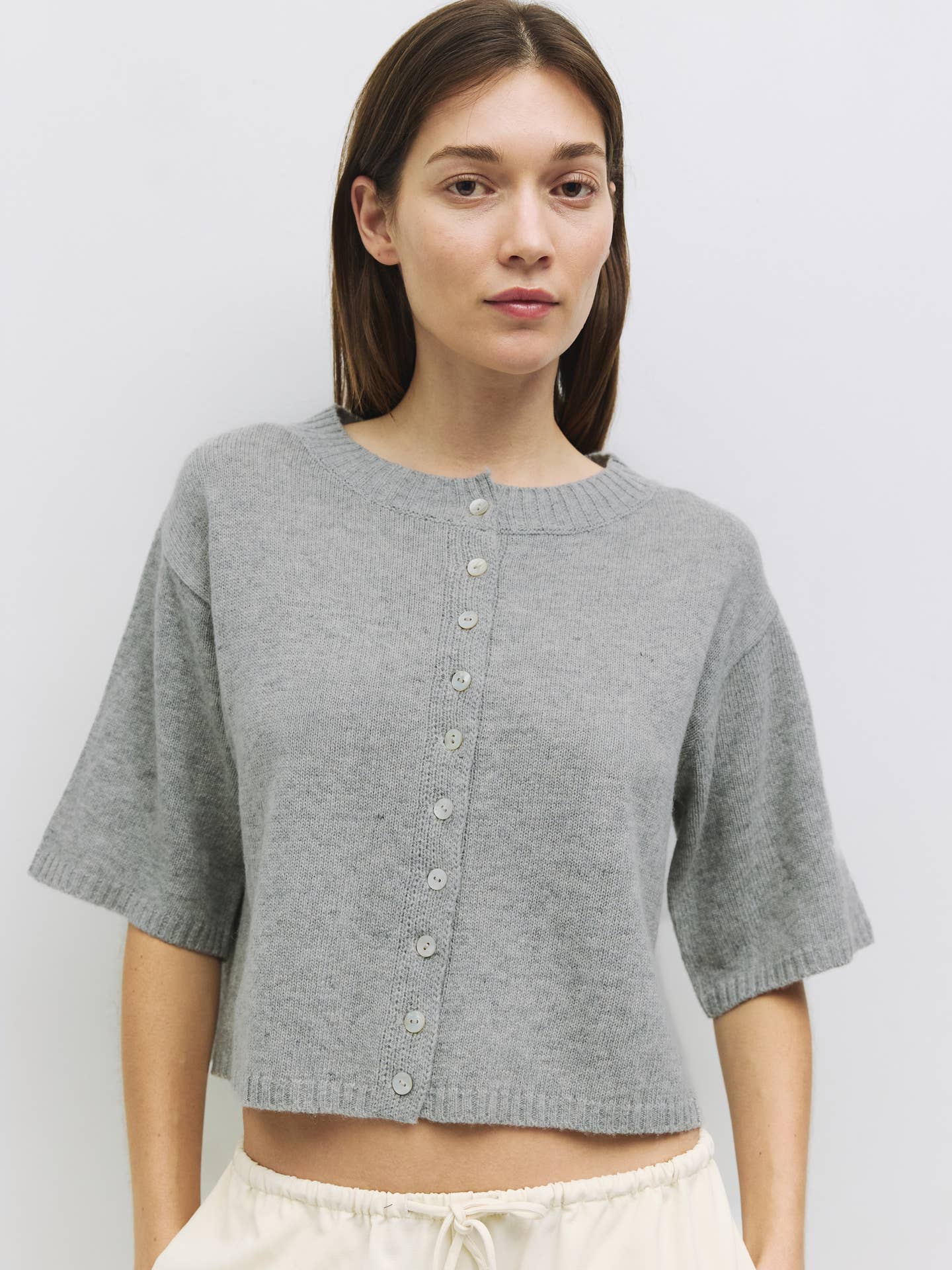 The Stacey Cardigan - Heather Grey