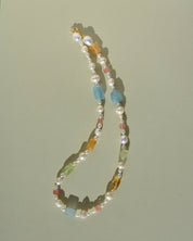 Raw Stone Pearl Necklace