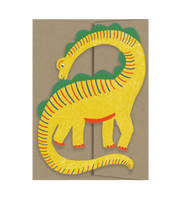 Yellow Dino Die Cut Card