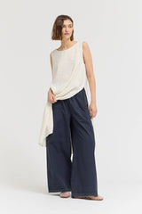 Eyelet Hem Detailed Cotton Pants