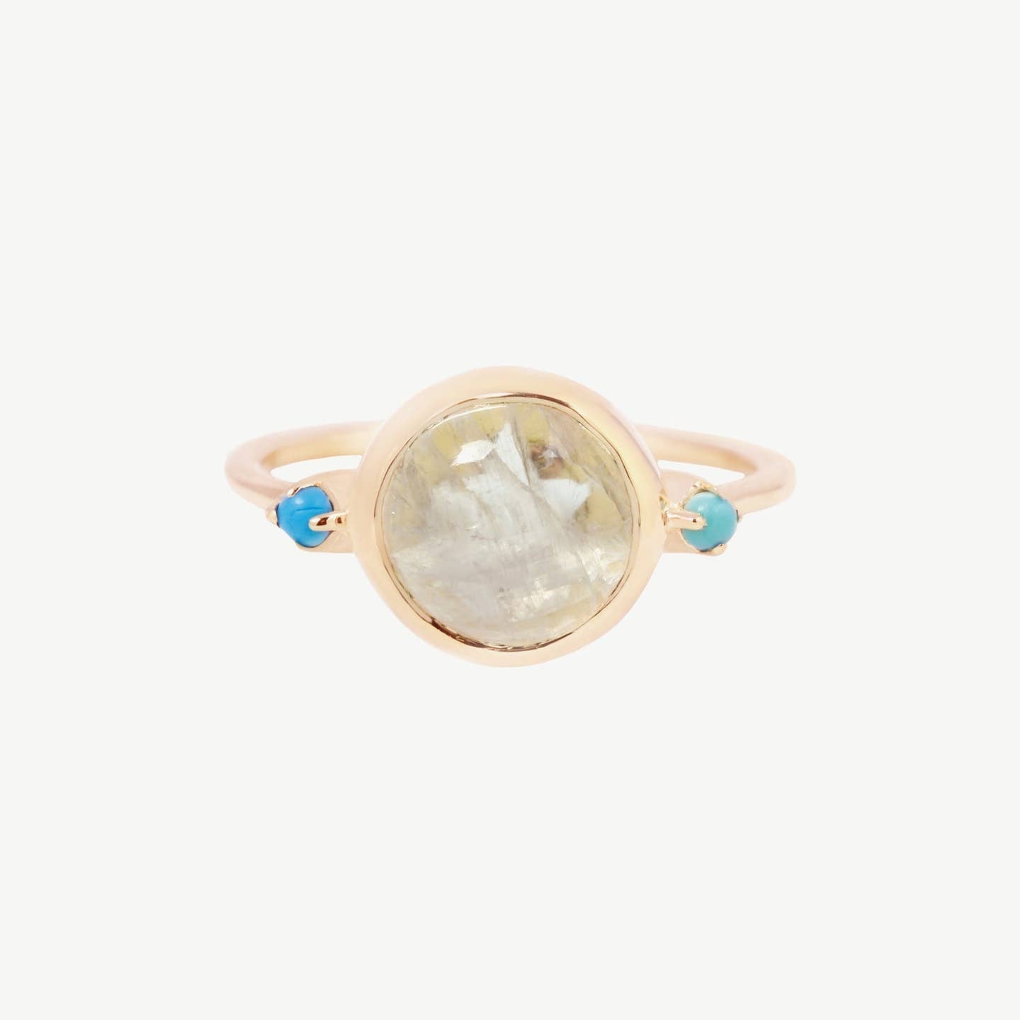 Hidden Star Ring - Moonstone & Turquoise/Gold