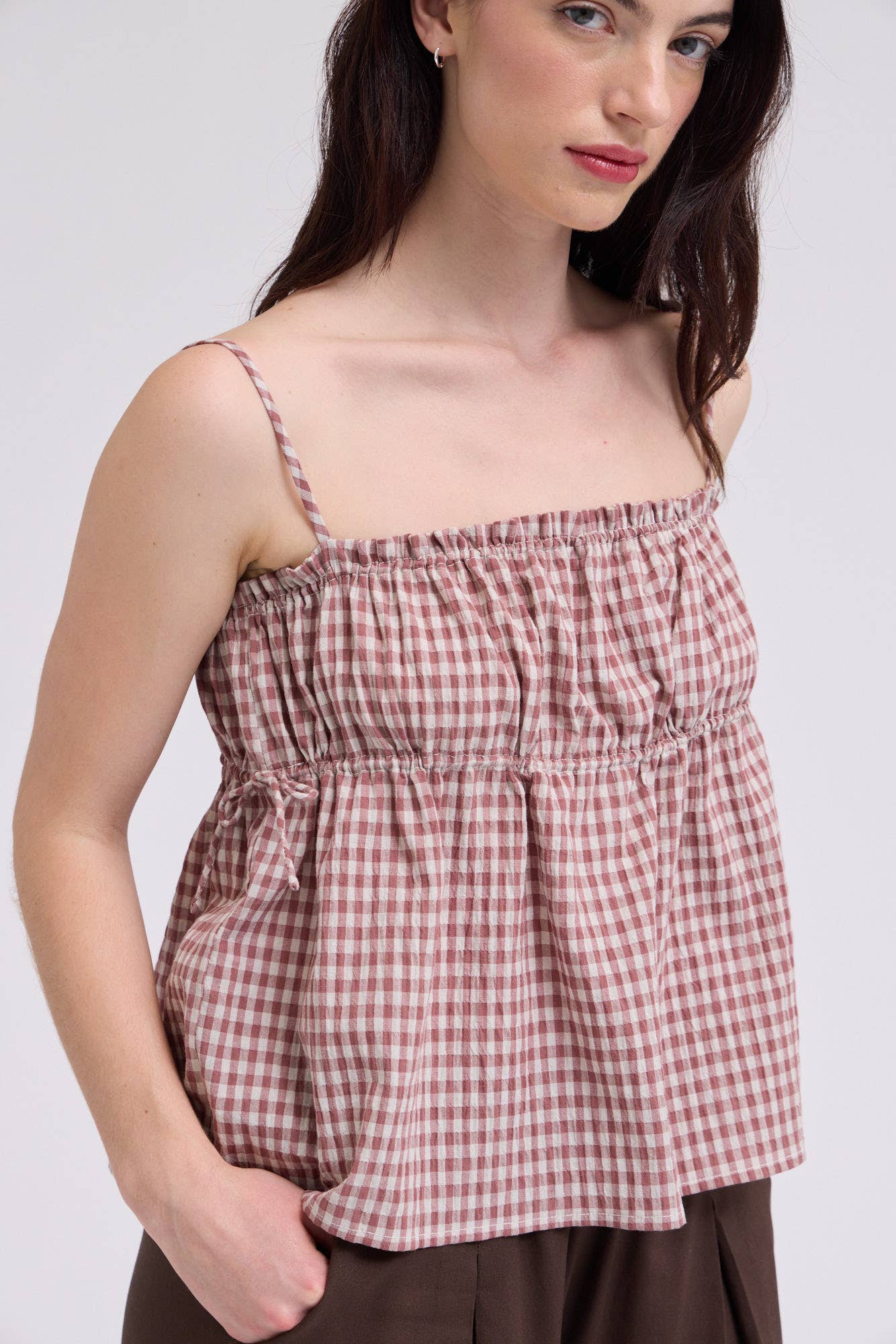 Crop Shirred Bust Tank Top