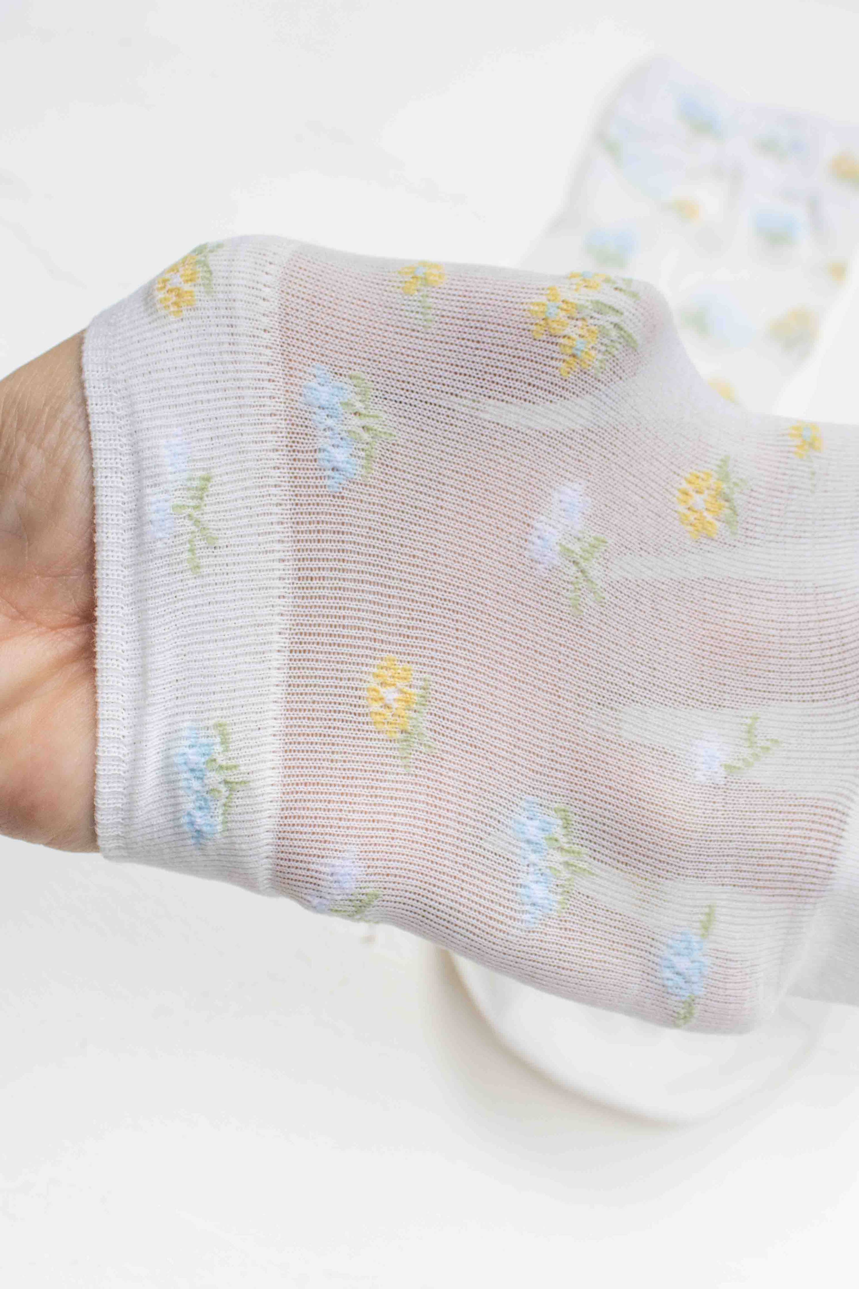 Floral Cotton Crew Socks