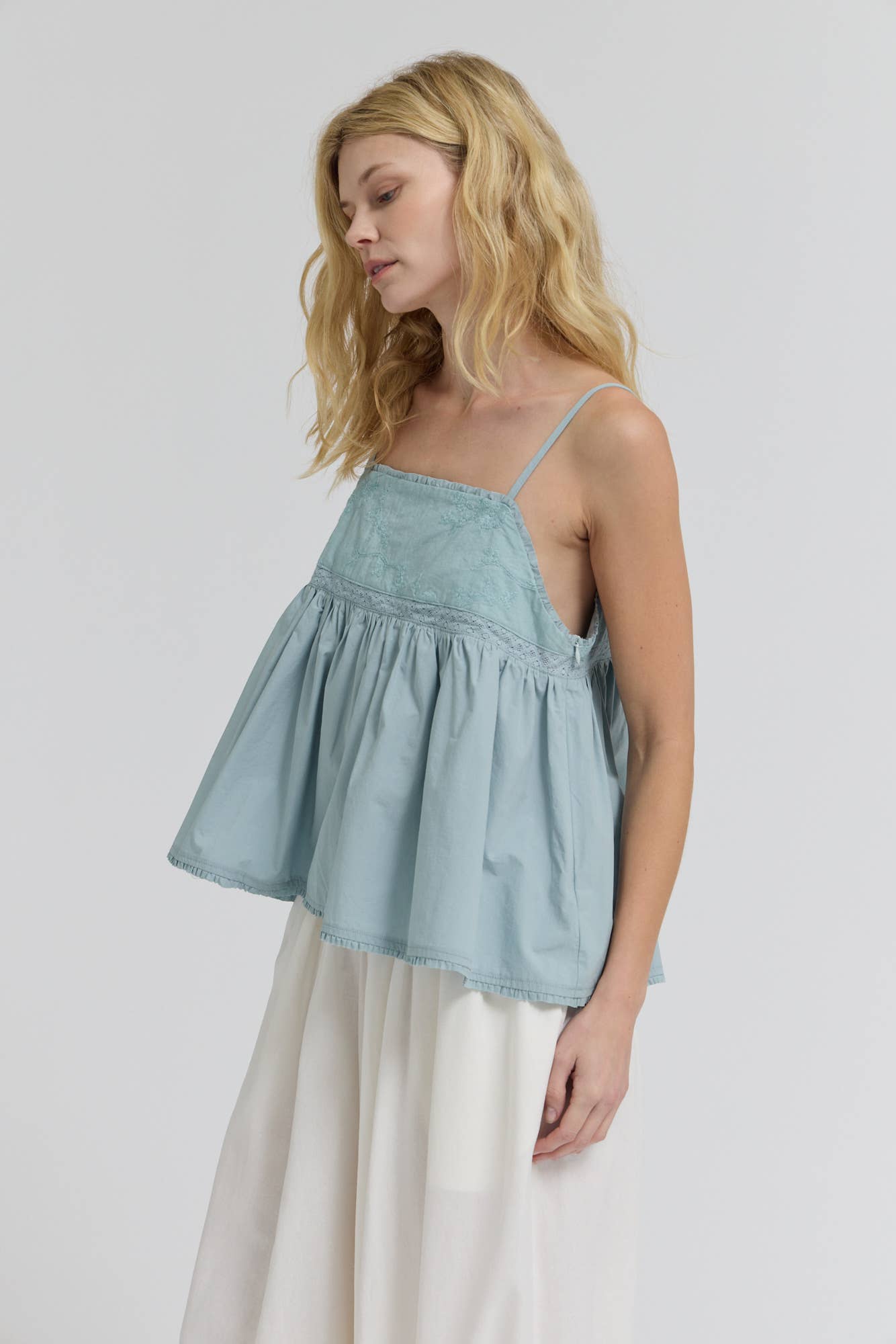 Embroidered Sleeveless Top