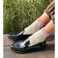 Grey + Pink Color Block Girlfriend Socks