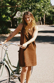 Jardin Linen Dress - Chocolate