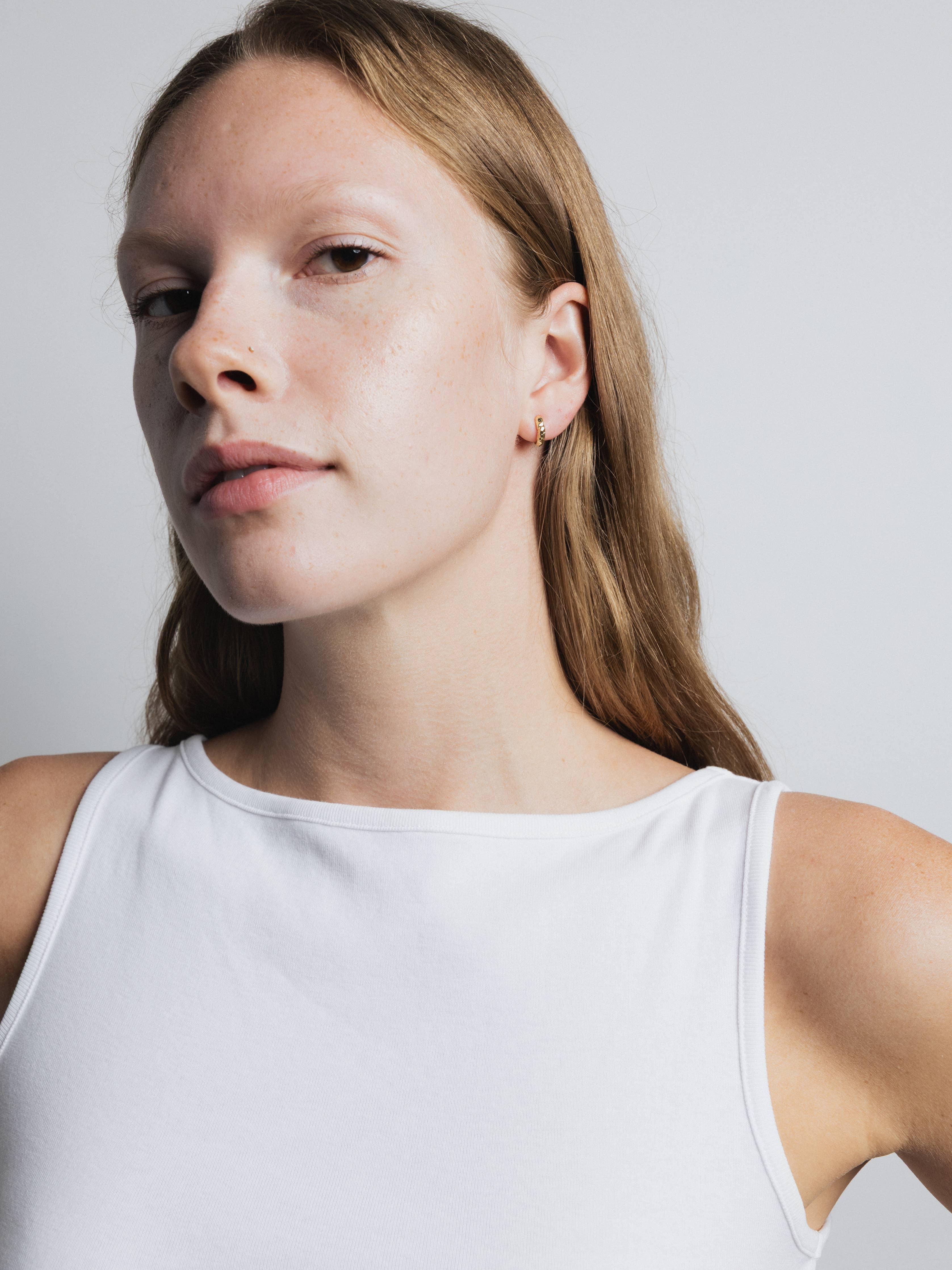 Organic Huggie Hoops